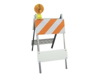 TRAFFIC BARRICADE W/ FLASHING LIGHT