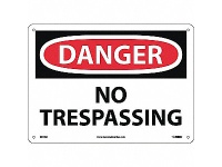 DANGER NO TRESSPASSING SIGN 10X14" ALUMI