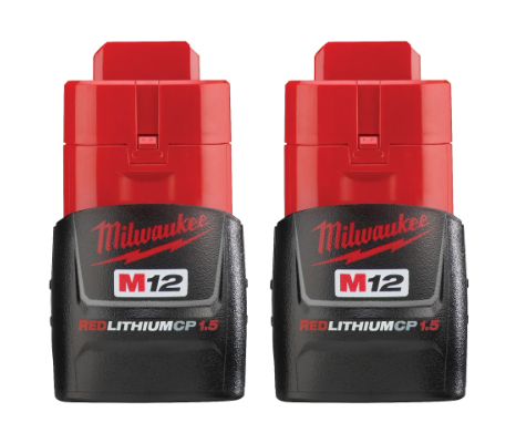 M12 Red. Compact battery two pack