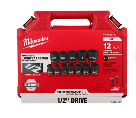 1/2"" DR, 12PC IMPACT DUTY SOCKET SET