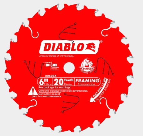 6 in. x 20 Tooth Framing Saw Blade for Porter Cable Saw Boss