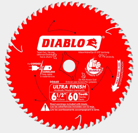 6-1/2 in. x 60 Tooth Ultra Finish Saw Blade