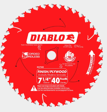 7-1/4 in. x 40 Tooth Finish Saw Blade