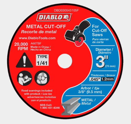 3 in. Metal Cut Off Disc - Thin Kerf (5-Pack)