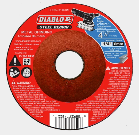 Steel Demon 4-1/2 in. Type 27 Metal Grinding Disc