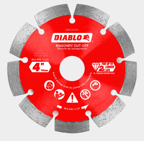 4 in. Diamond Segmented Cut-Off Discs for Masonry