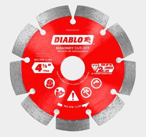 4-1/2 in. Diamond Segmented Cut-Off Discs for Masonry