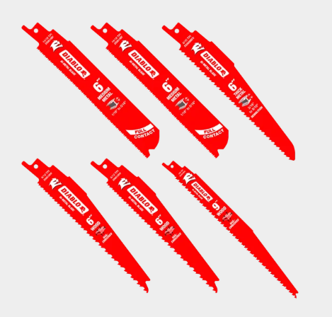 Bi-Metal Reciprocating Saw Blade Set for Wood and Metal Demolition (6-Piece)