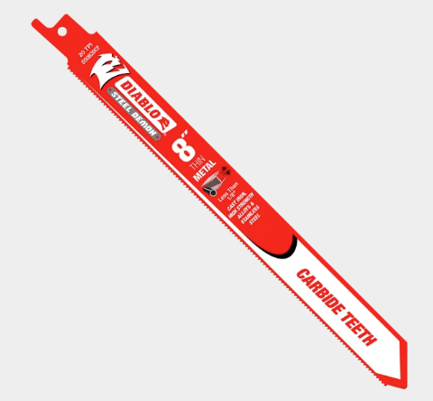 8 in. Steel Demon Carbide Recip Blades for Thin Metal (less than 1/8 in.) Cutting